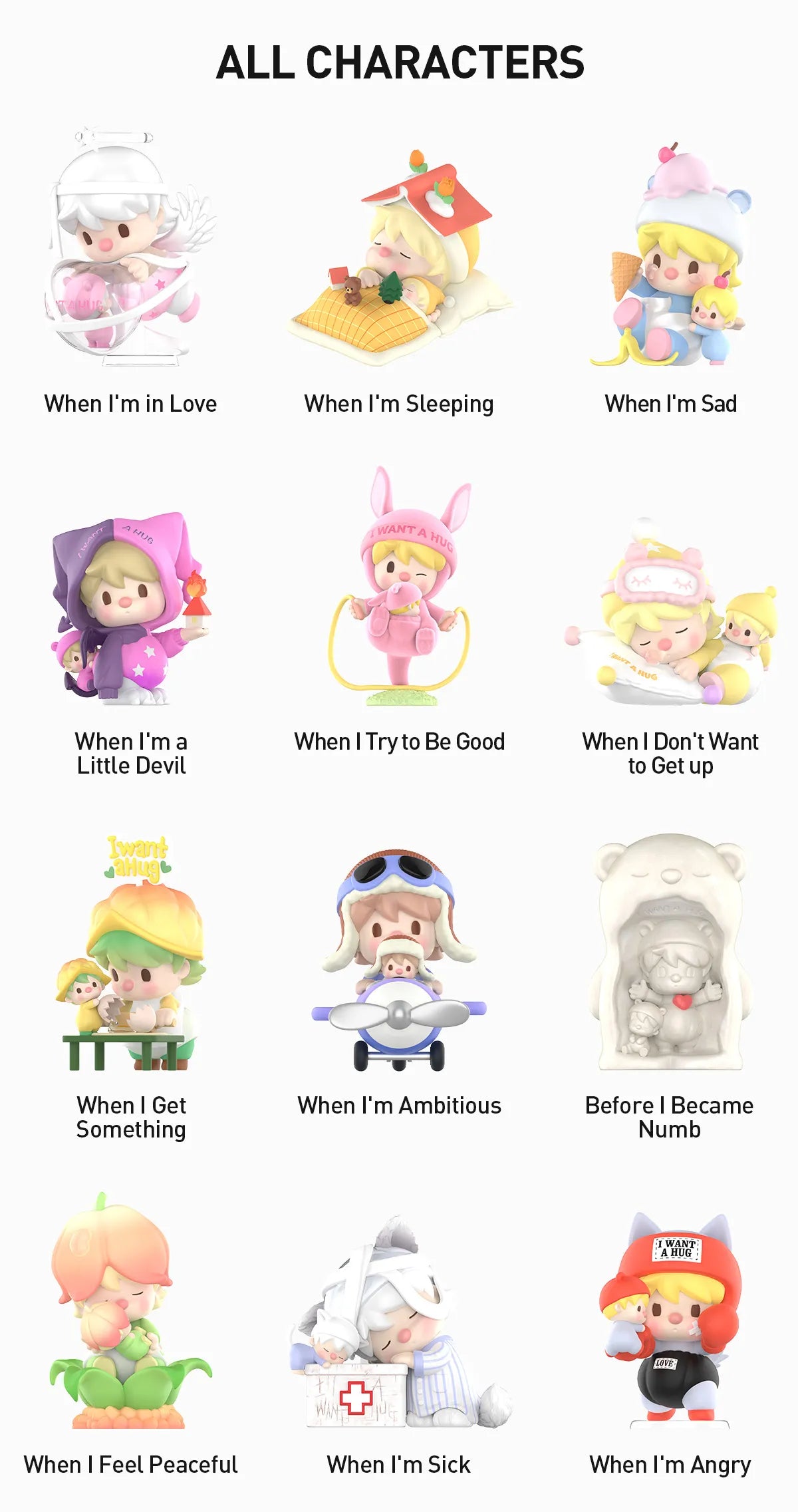 Sweet Bean I Want a Hug Series Figures