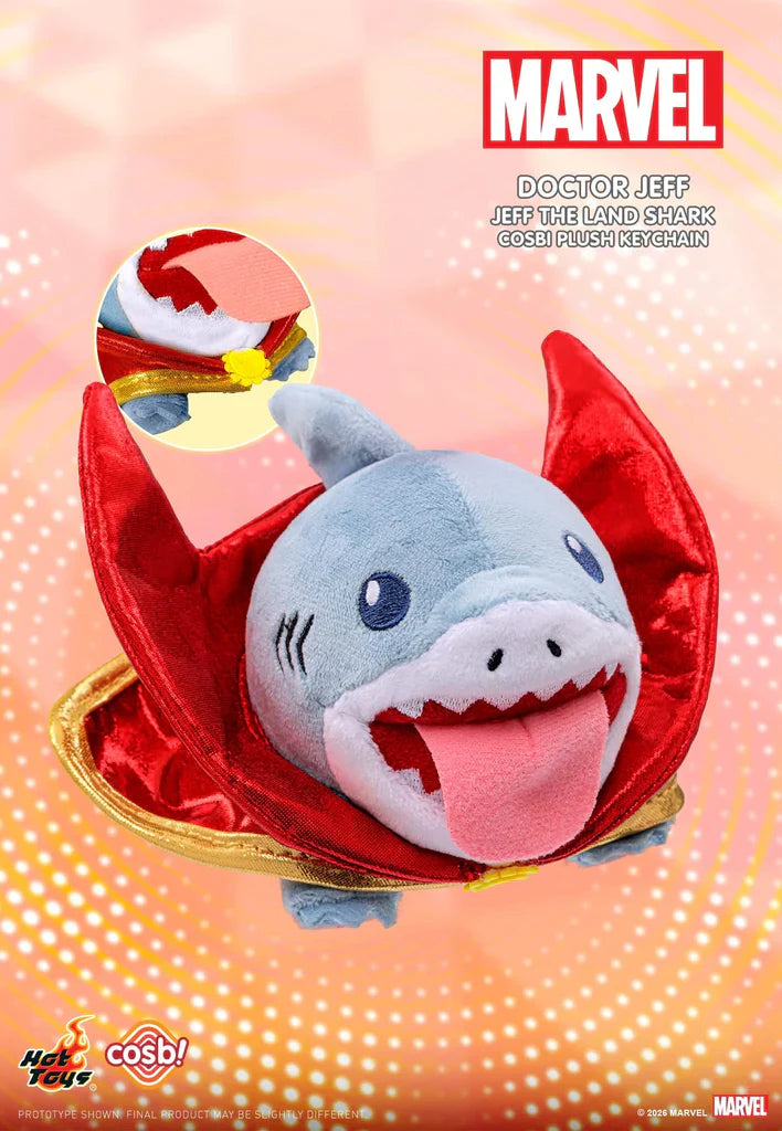 Hot Toys x COSBI Marvel Jeff The Land Shark Plush Keychain Blind Box