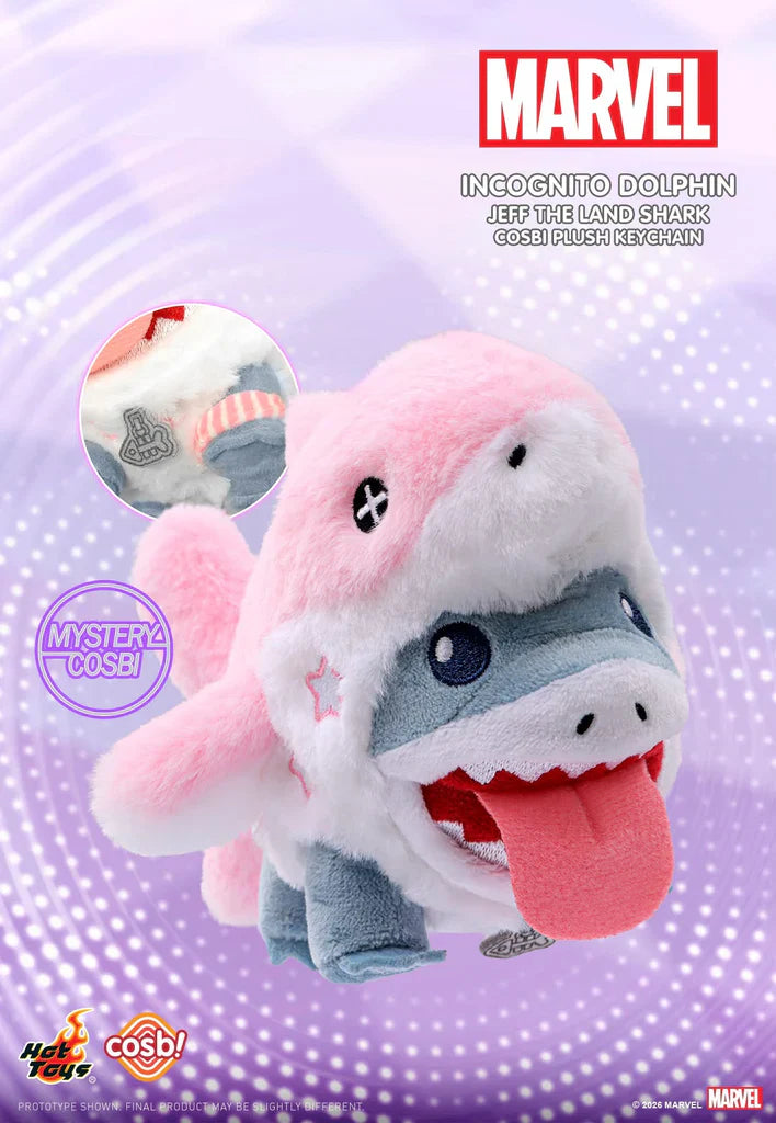 Hot Toys x COSBI Marvel Jeff The Land Shark Plush Keychain Blind Box