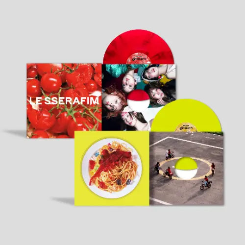 LE SSERAFIM - 1st Single Album [SPAGHETTI] (Vinyl Ver.) (Tomato Red Ver. / Neon Yellow Ver.) Image 1