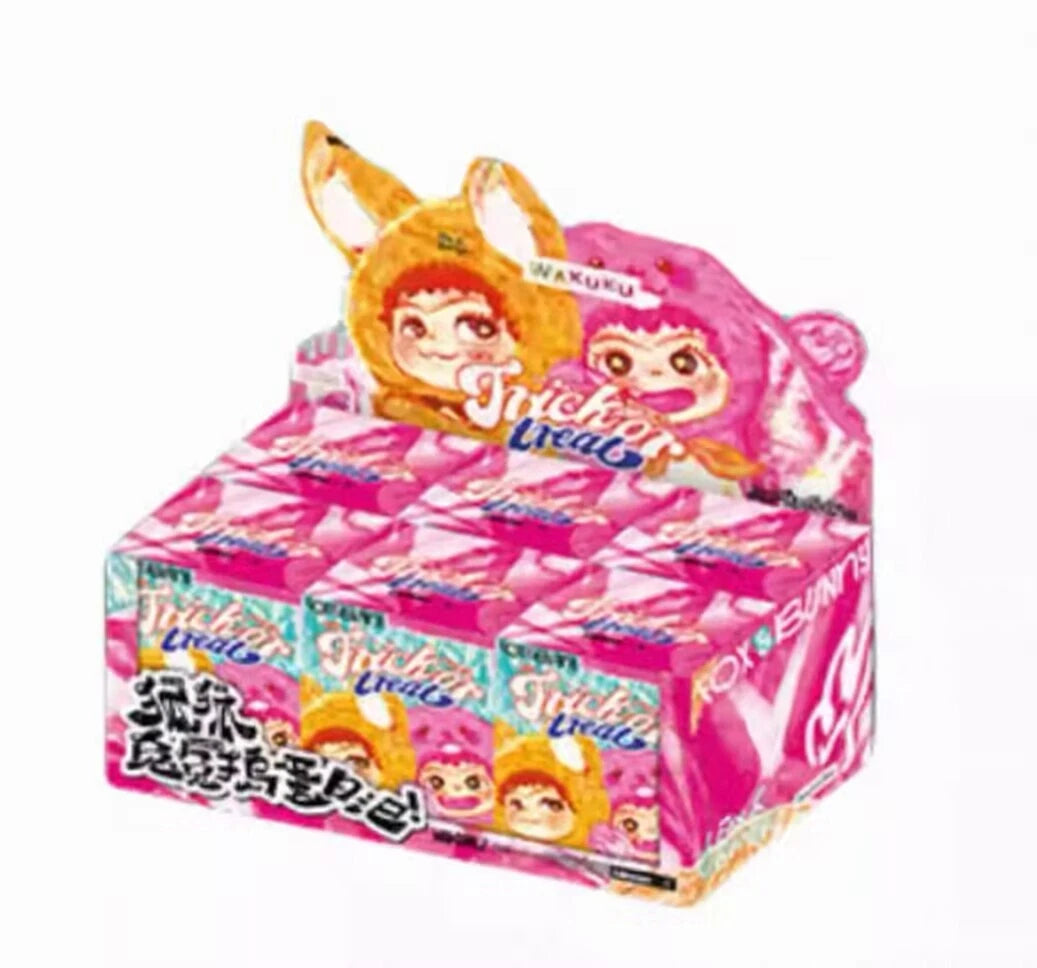 Wakuku V2 Blind Box Fox & Bunny Trick Or Treat Series Vinyl Doll Suprise Bag Keychain