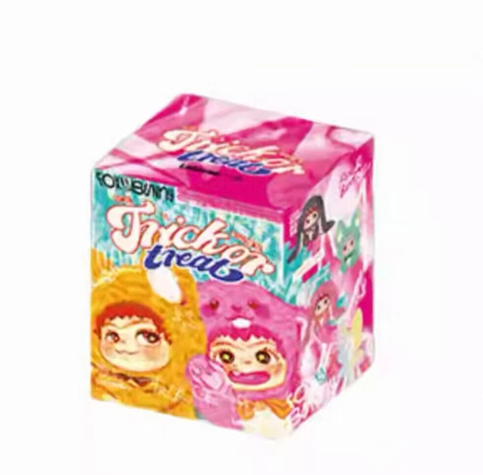 Wakuku V2 Blind Box Fox & Bunny Trick Or Treat Series Vinyl Doll Suprise Bag Keychain
