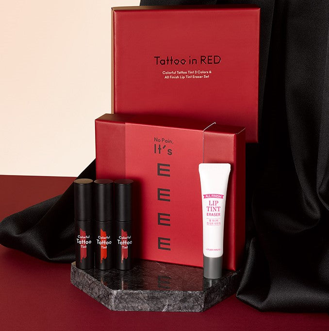 ETUDE HOUSE - Colorful Tattoo Tint 3 colours & Remover Set